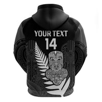 Custom Aotearoa Rugby Sevens All Black Tiki Fern Hoodie - Wonder Print Shop