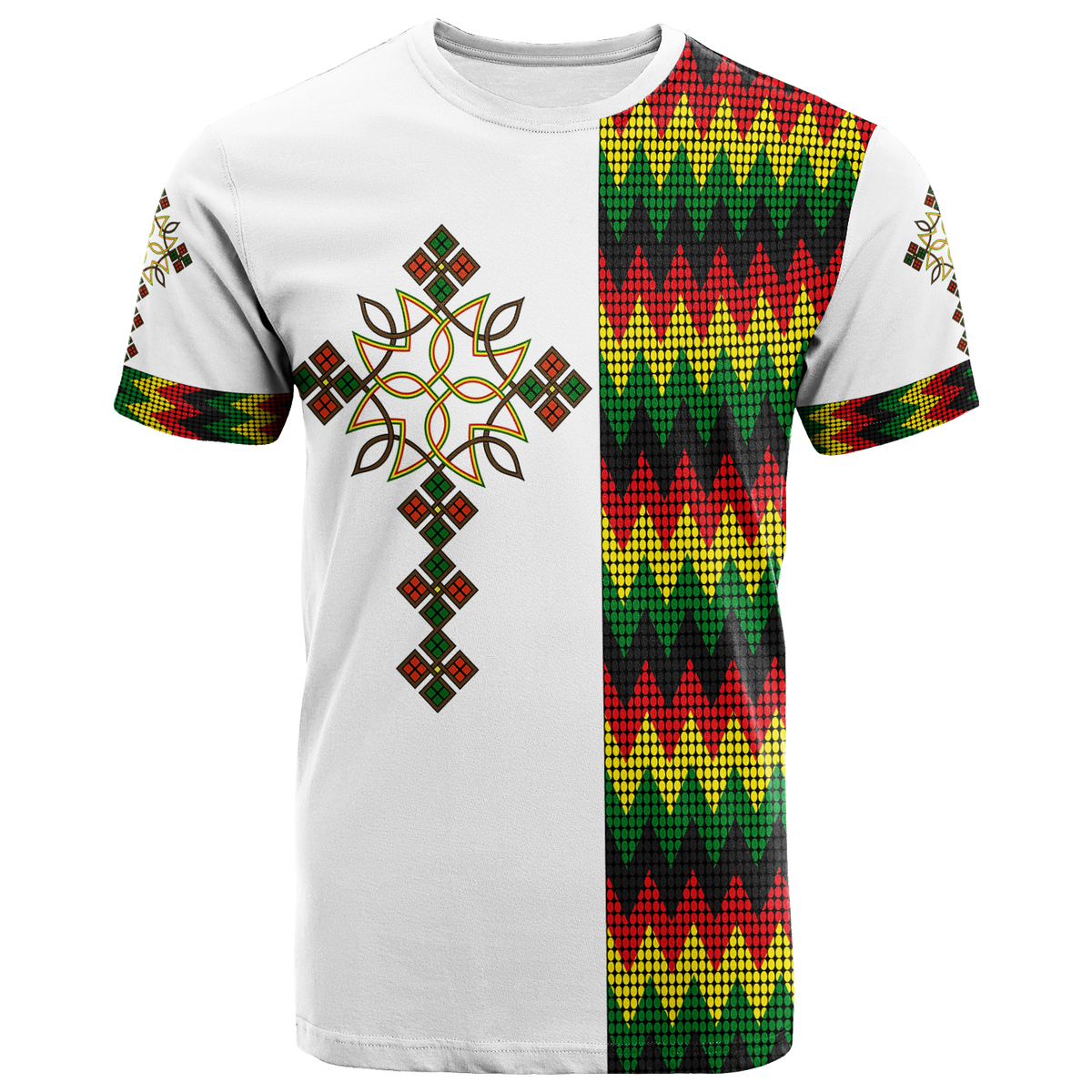 Ethiopian Art Cross T Shirt LT12 - Wonder Print Shop