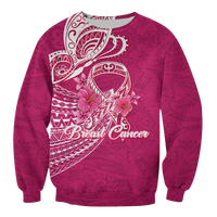 Custom Personalised Breast Cancer Pink Ribbon Butterfly Polynesian Pink Version Sweatshirt LT12 - Wonder Print Shop