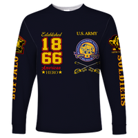 Big Boy Buffalo Soldiers Long Sleeve Shirt Blue LT12 - Wonder Print Shop