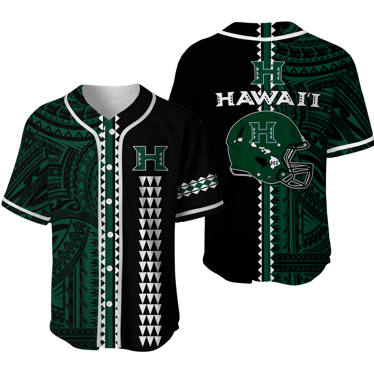 Hawaii Kakau Warrior Football Baseball Jersey LT12 - Wonder Print Shop