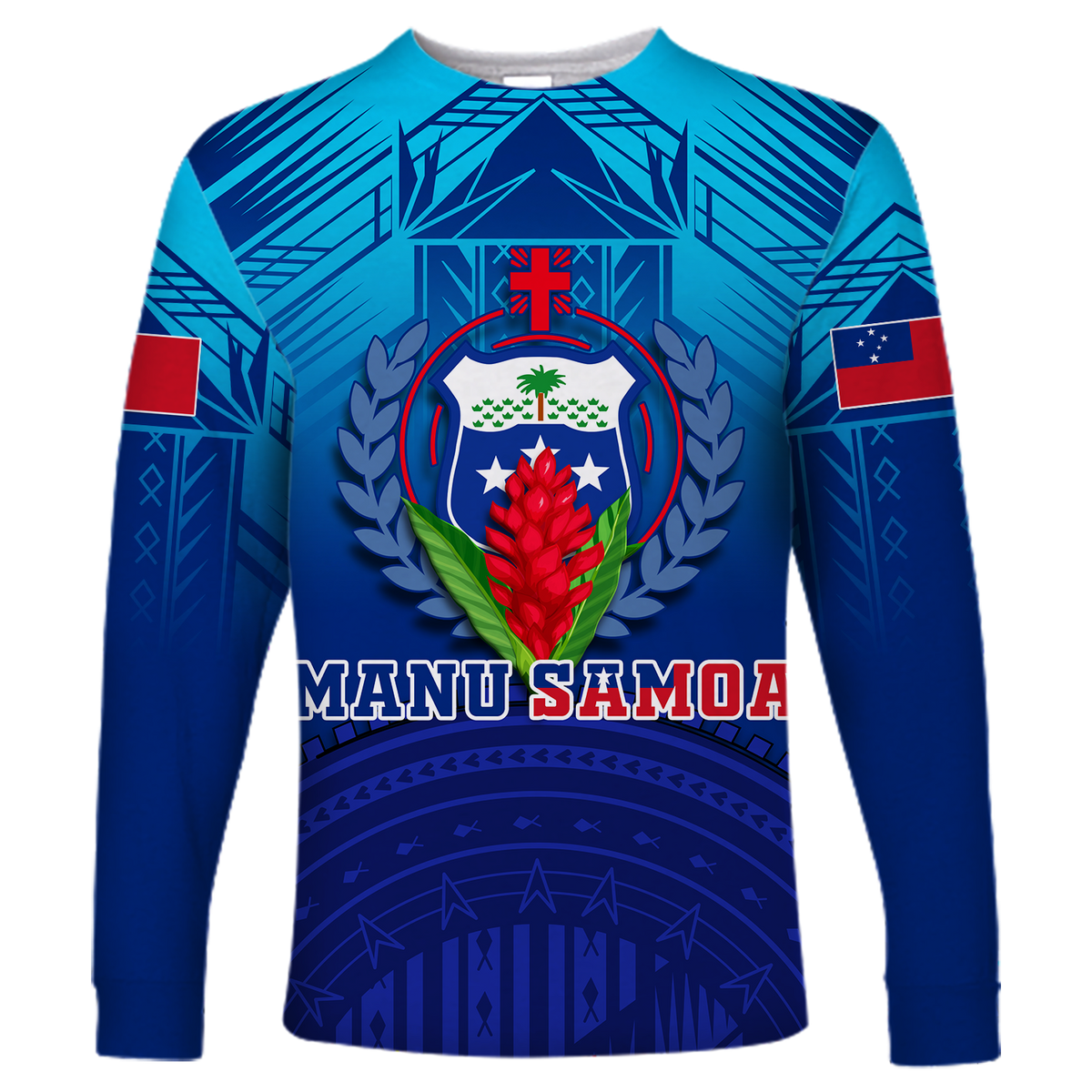 Custom Personalised Manu Samoa Legend Long Sleeve Shirt LT12 - Wonder Print Shop