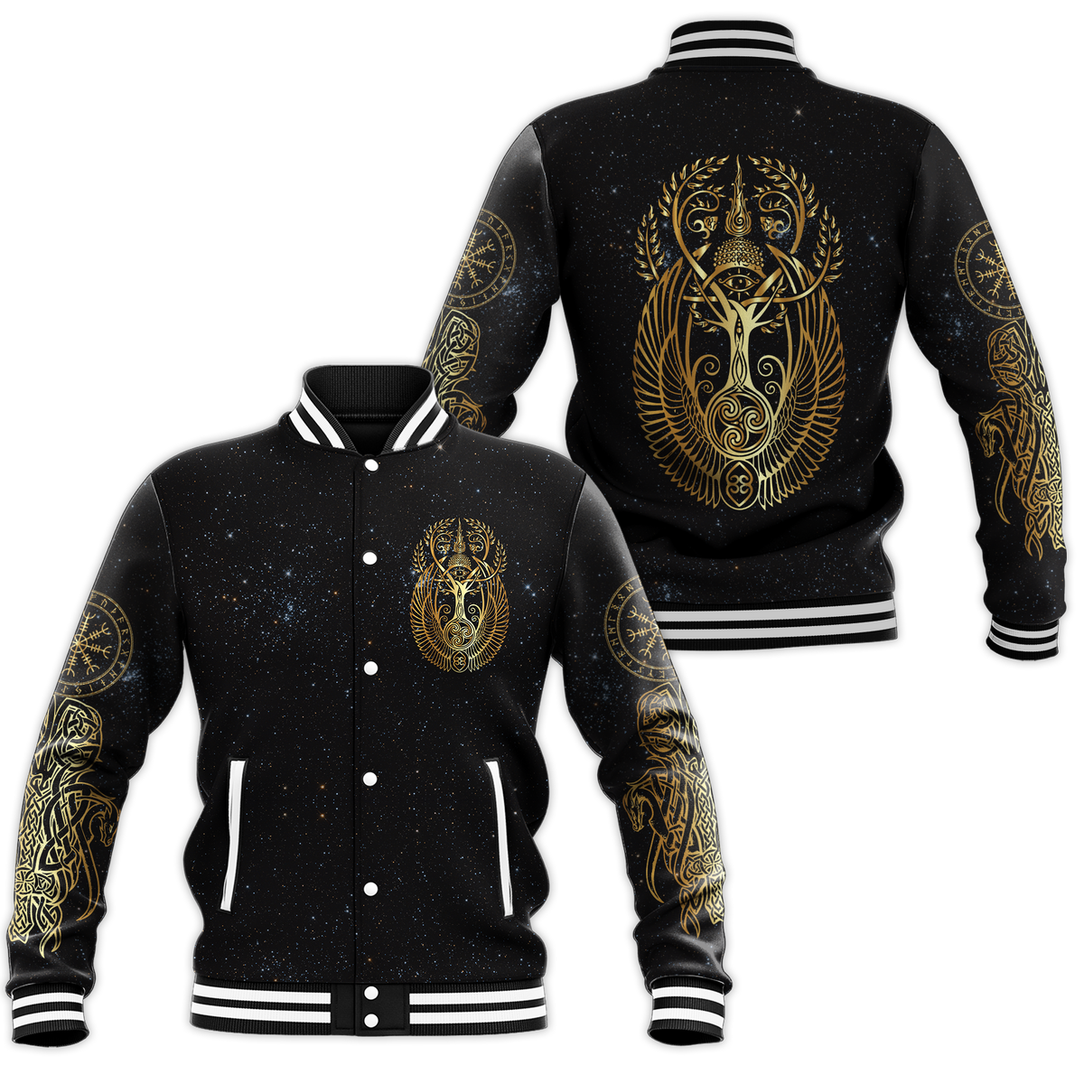 Viking Yggdrasil Tree Of Life Odin Baseball Jacket LT12 - Wonder Print Shop