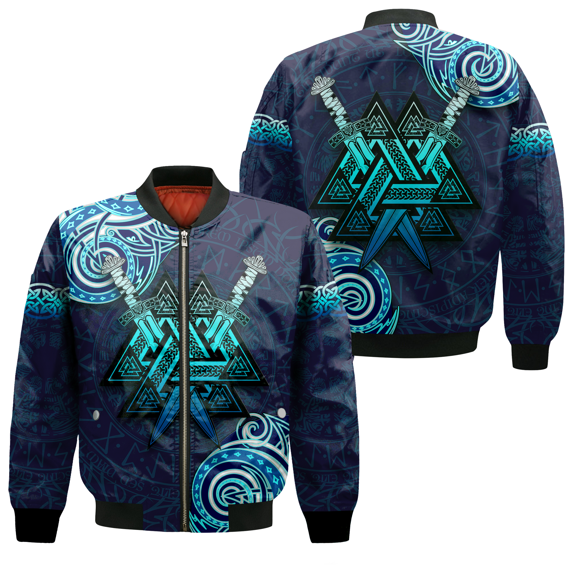Viking Valknut Tattoo Art Bomber Jacket LT12 - Wonder Print Shop