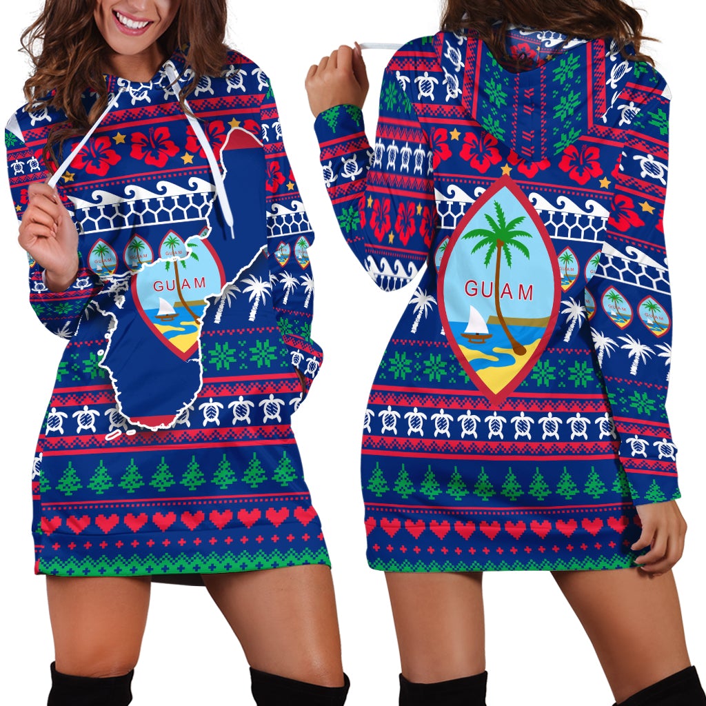 Guam Christmas Hoodie Dress - Ugly Christmas LT12 - Wonder Print Shop