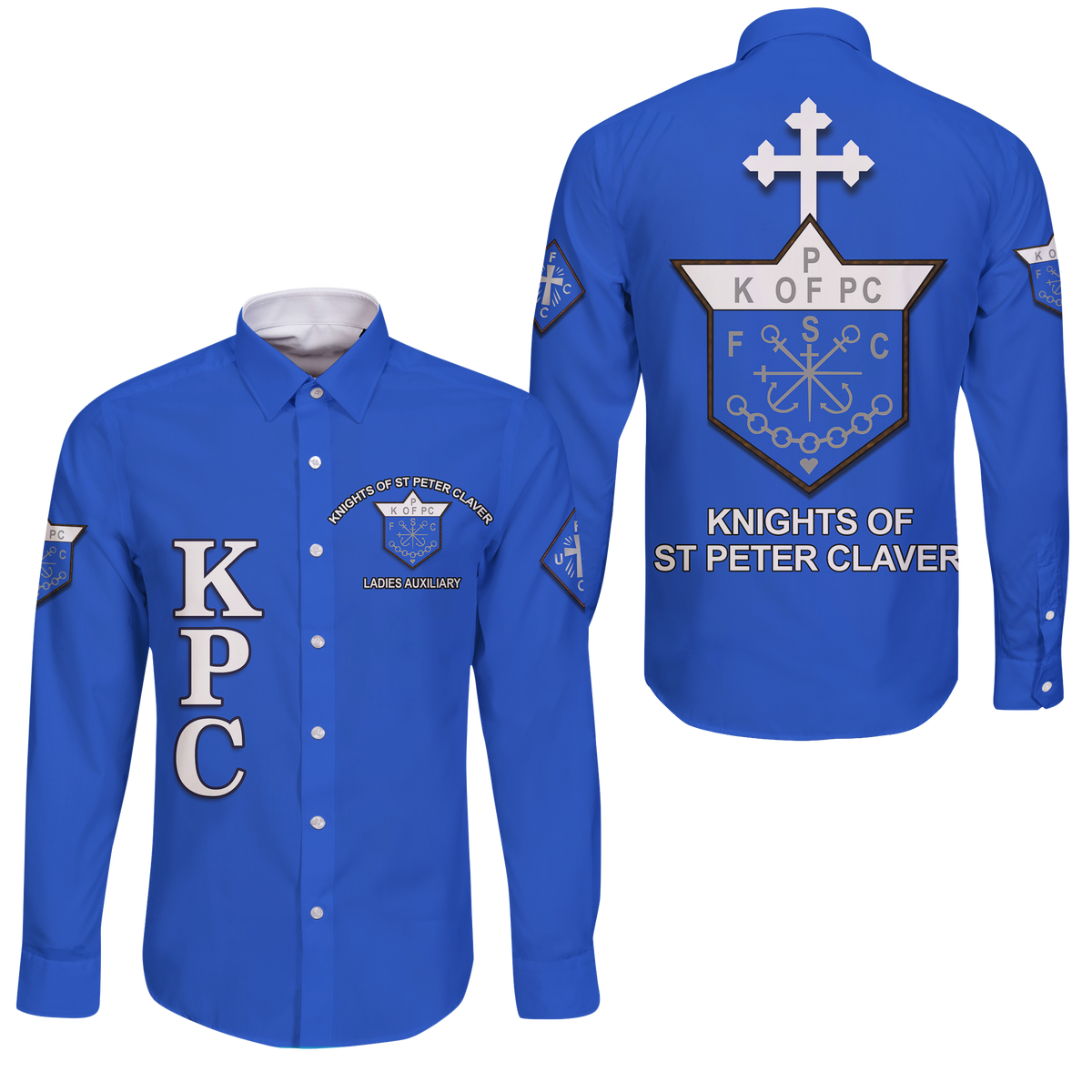 Knights of Peter Claver and Ladies Auxiliary Long Sleeve Button Shirt LT12 - Wonder Print Shop