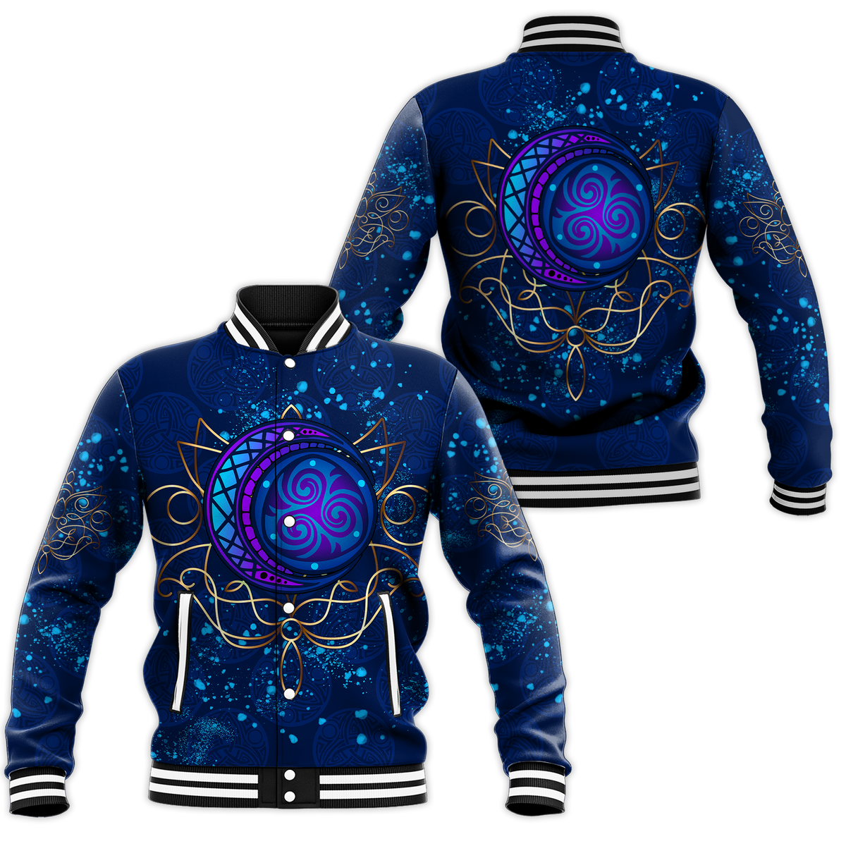 Celtic Moon Elven Style Baseball Jacket LT12 - Wonder Print Shop