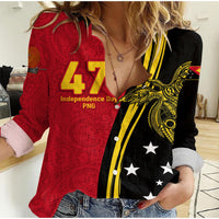 Papua New Guinea Independence Anniversary Polynesian Tribal Women Casual Shirt LT12 - Wonder Print Shop