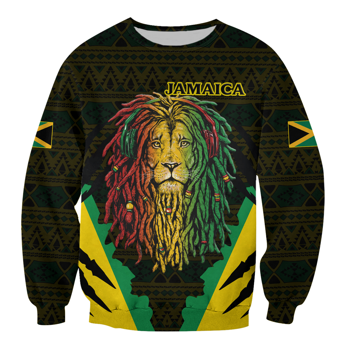 Jamaica Rastafarian Lion Pride Sweatshirt LT12 - Wonder Print Shop