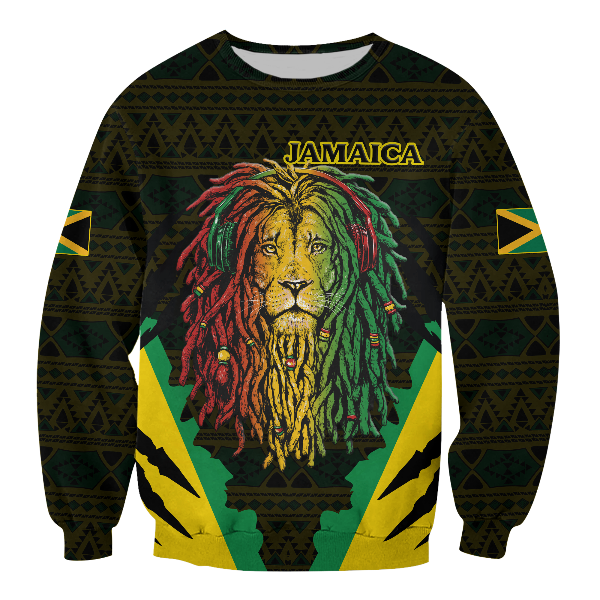Jamaica Rastafarian Lion Pride Sweatshirt LT12 - Wonder Print Shop