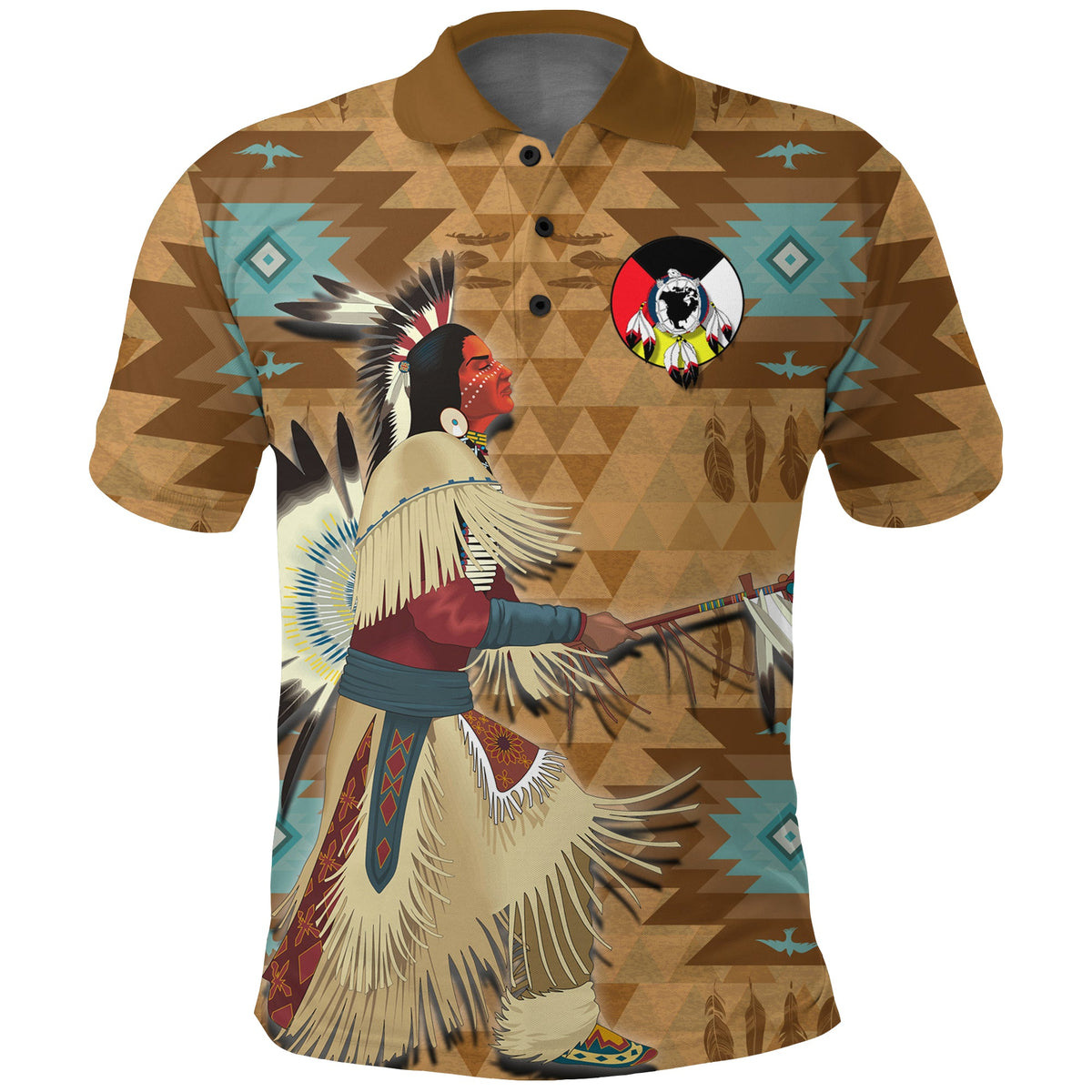 Native American Polo Shirt Indigenous Chief LT12 - Wonder Print Shop
