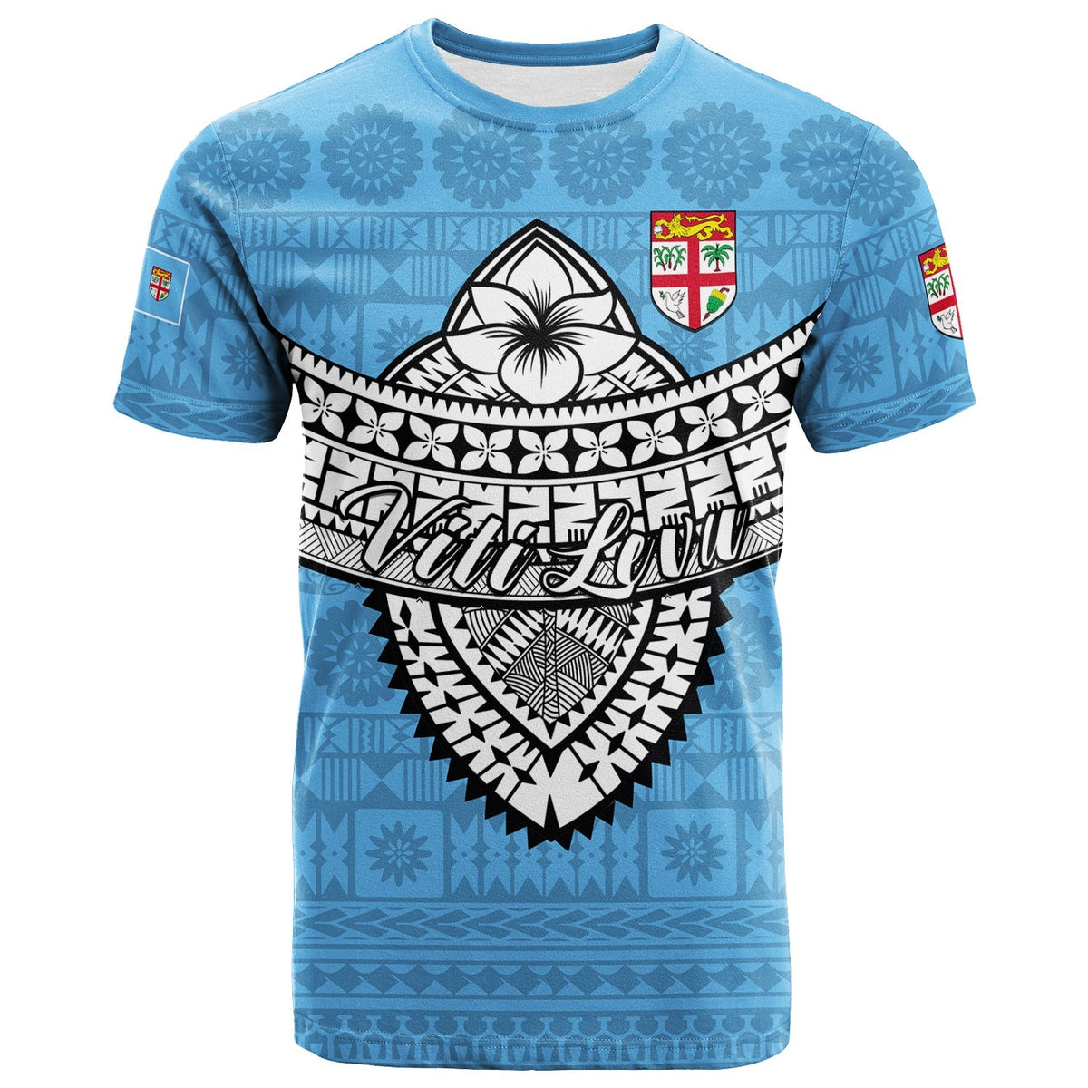 Custom Fiji Viti Levu Tapa Tribal T Shirt LT12 - Wonder Print Shop