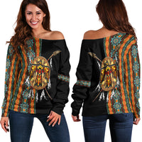 Native American Cherokee Thunderbird Heritage Women Off Shoulder Sweater LT12 - Wonder Print Shop