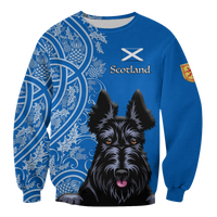 Scottish Terrier With Thistle Sweatshirt LT12 - Wonder Print Shop