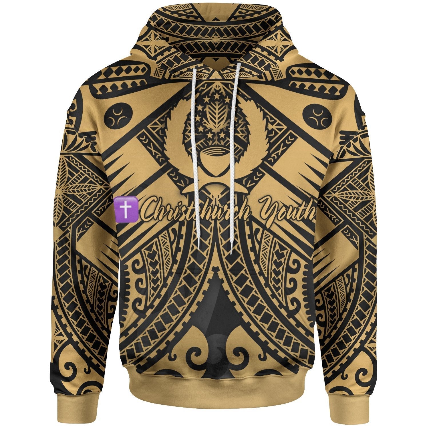 christchurch-youth-pohnpei-custom-personalised-hoodie-gold-seal-with-polynesian-tattoo