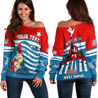 (Custom Personalised) Free West Papua Off Shoulder Sweater One People One Soul Strong West Papuan LT13 - Wonder Print Shop