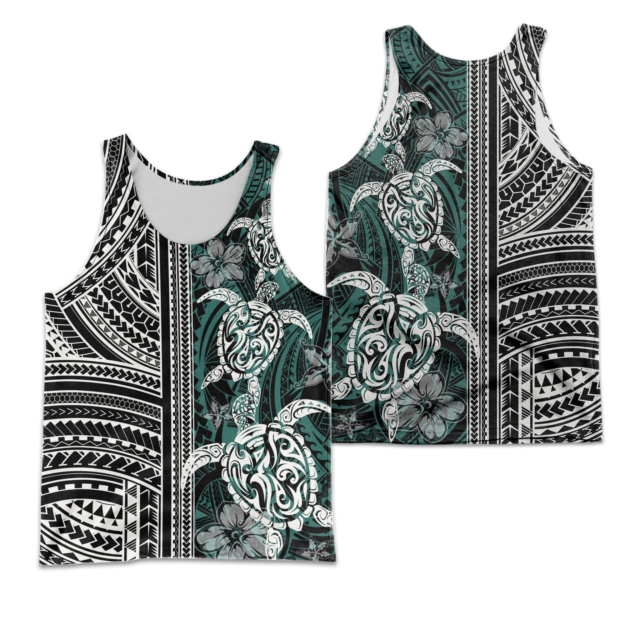 polynesian-mens-tank-top-turtle-with-ethnic-motives-and-floral-elements