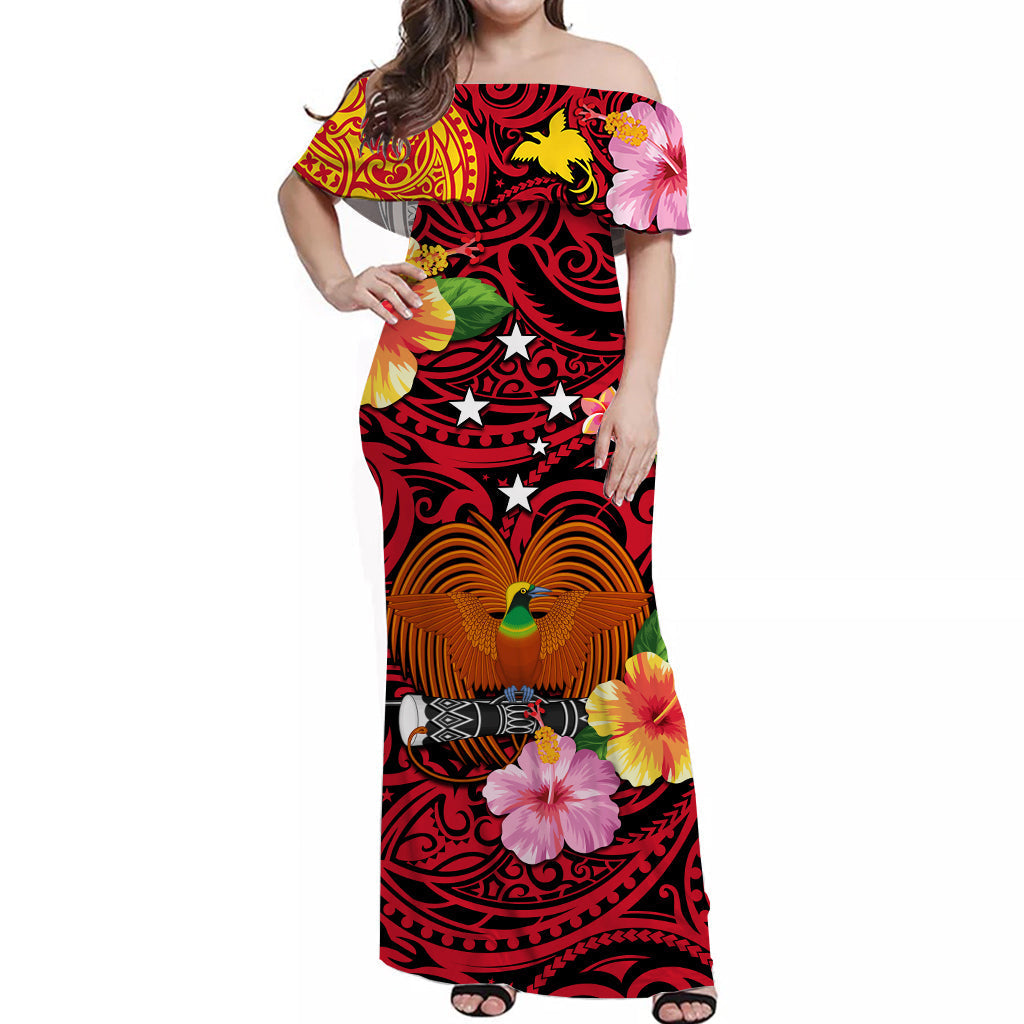 papua-new-guinea-off-shoulder-long-dress-polynesia-raggiana-bird-of-paradise-original