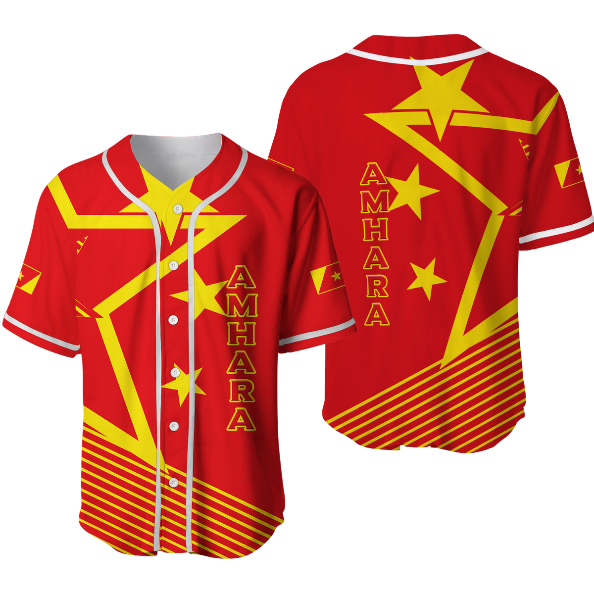 Amhara Region Legend Ethiopia Baseball Jersey LT12 - Wonder Print Shop