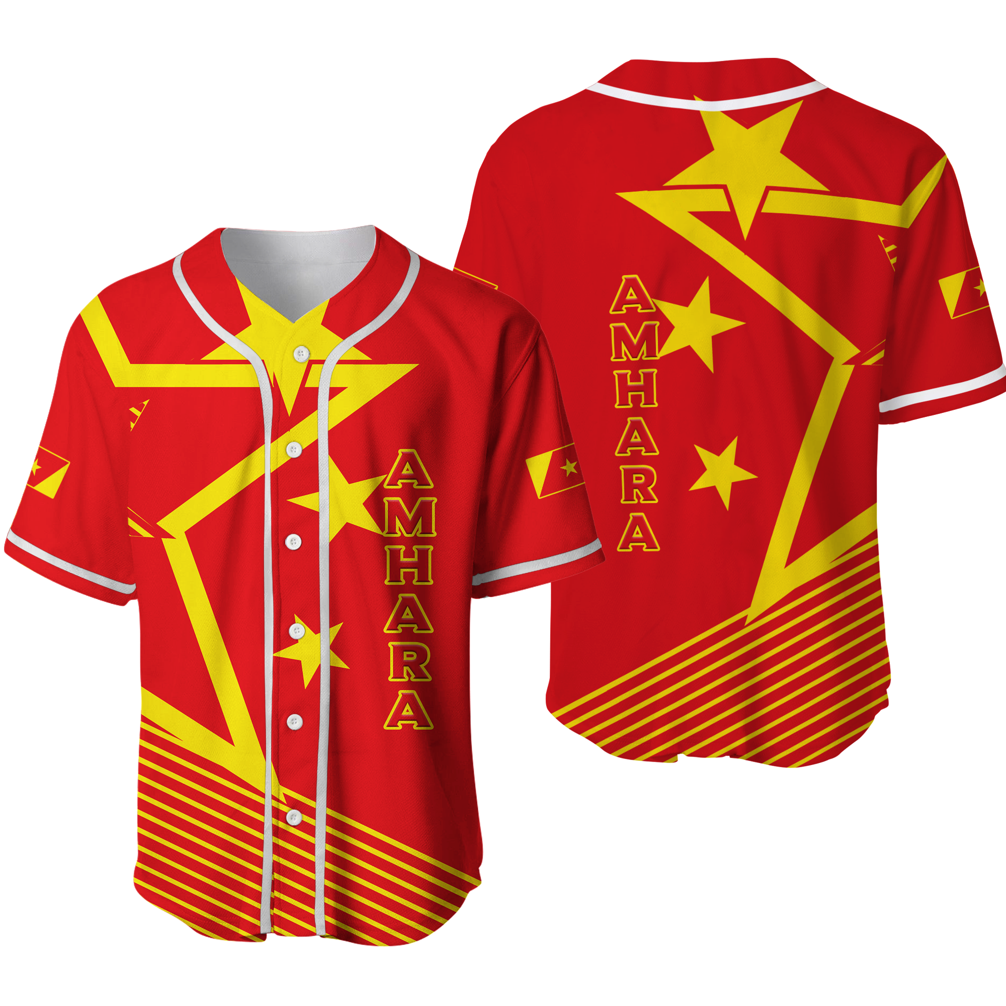 Amhara Region Legend Ethiopia Baseball Jersey LT12 - Wonder Print Shop