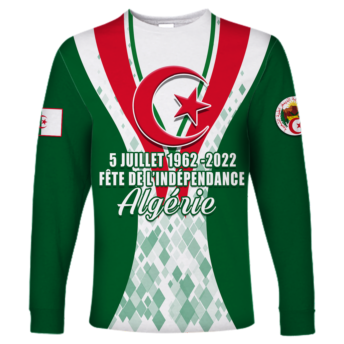 Algeria Independence Day 5 Juillet 1962 - 2022 Long Sleeve Shirt LT12 - Wonder Print Shop