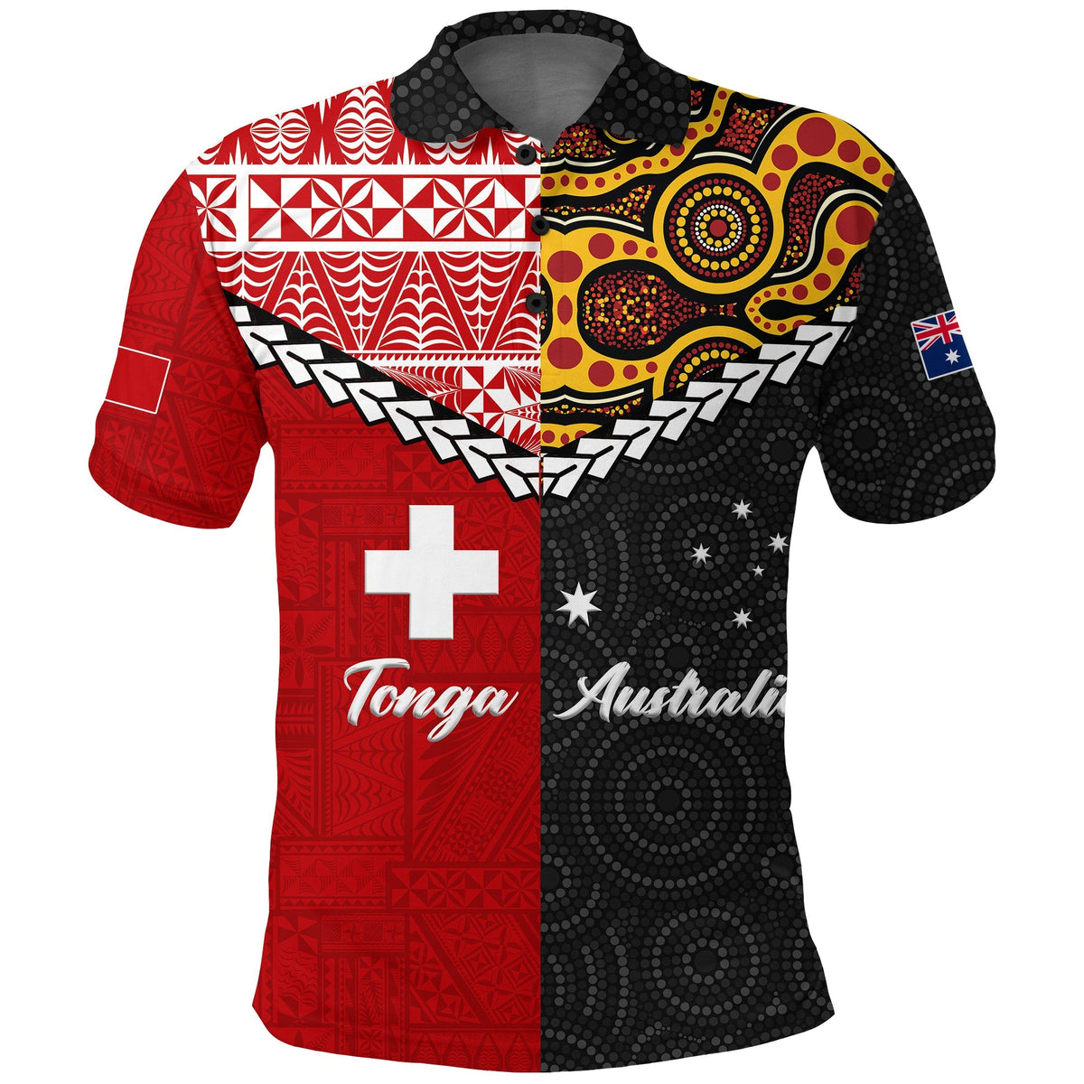 Tonga Combine Australia Aboriginal Heritage Polo Shirt LT12 - Wonder Print Shop