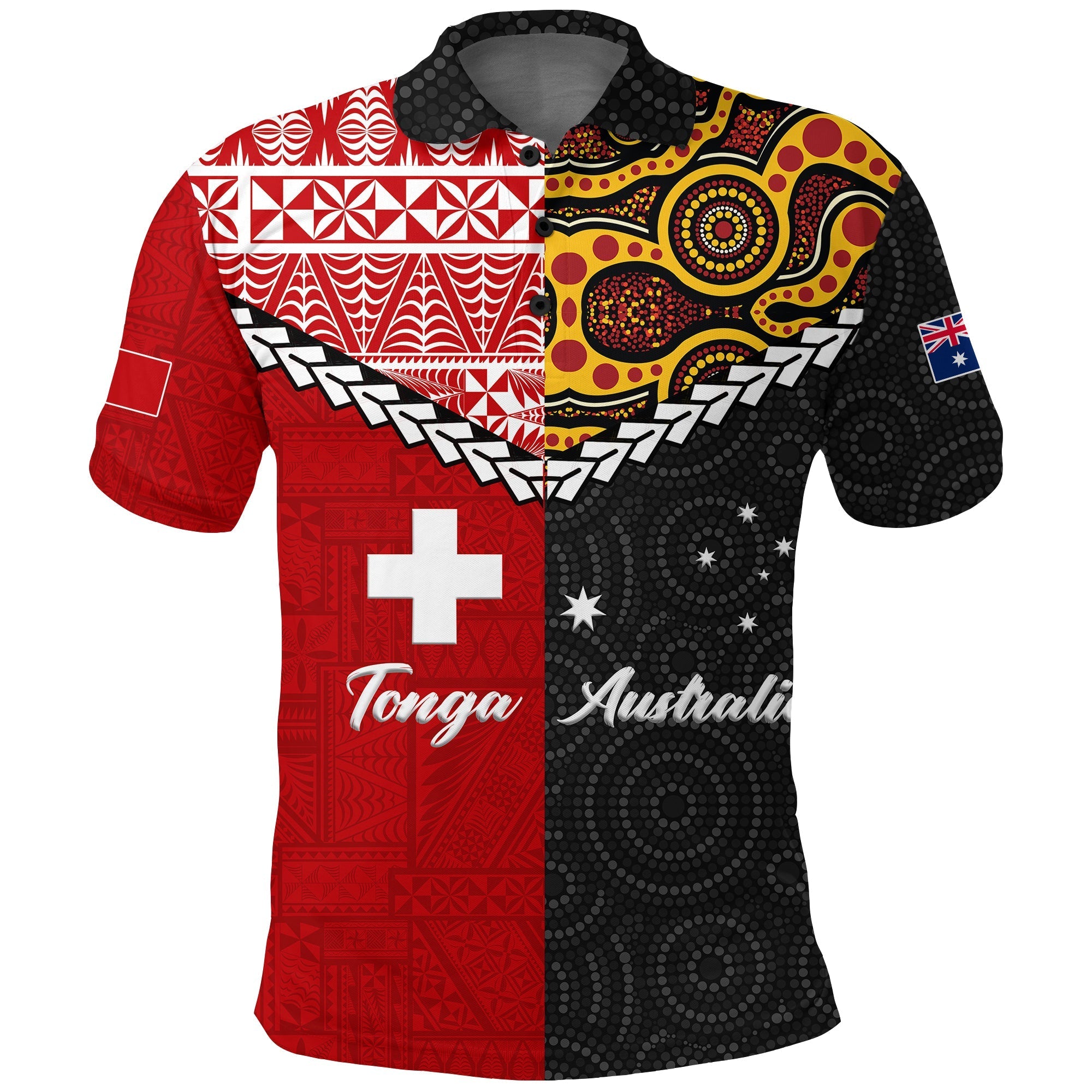 Tonga Combine Australia Aboriginal Heritage Polo Shirt LT12 - Wonder Print Shop