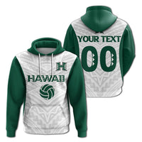 Custom Hawaii Zip Up Hoodie White Volleyball Team Supporter LT12 - Wonder Print Shop