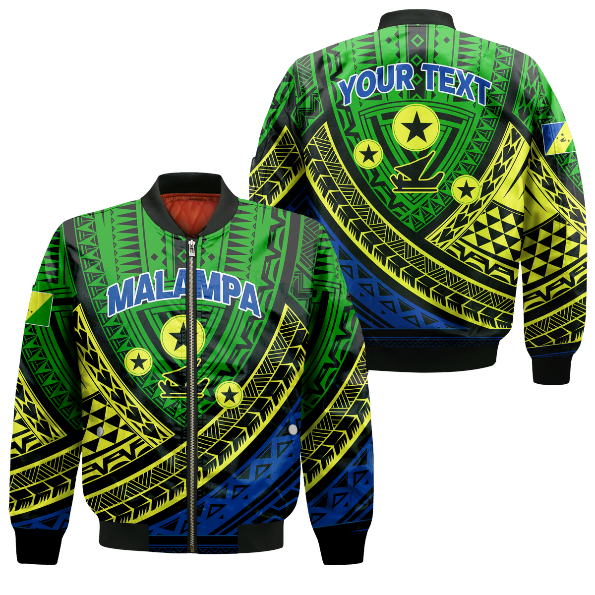 Custom Personalised Vanuatu Malampa Province Tribal Pattern Bomber Jacket LT12 - Wonder Print Shop