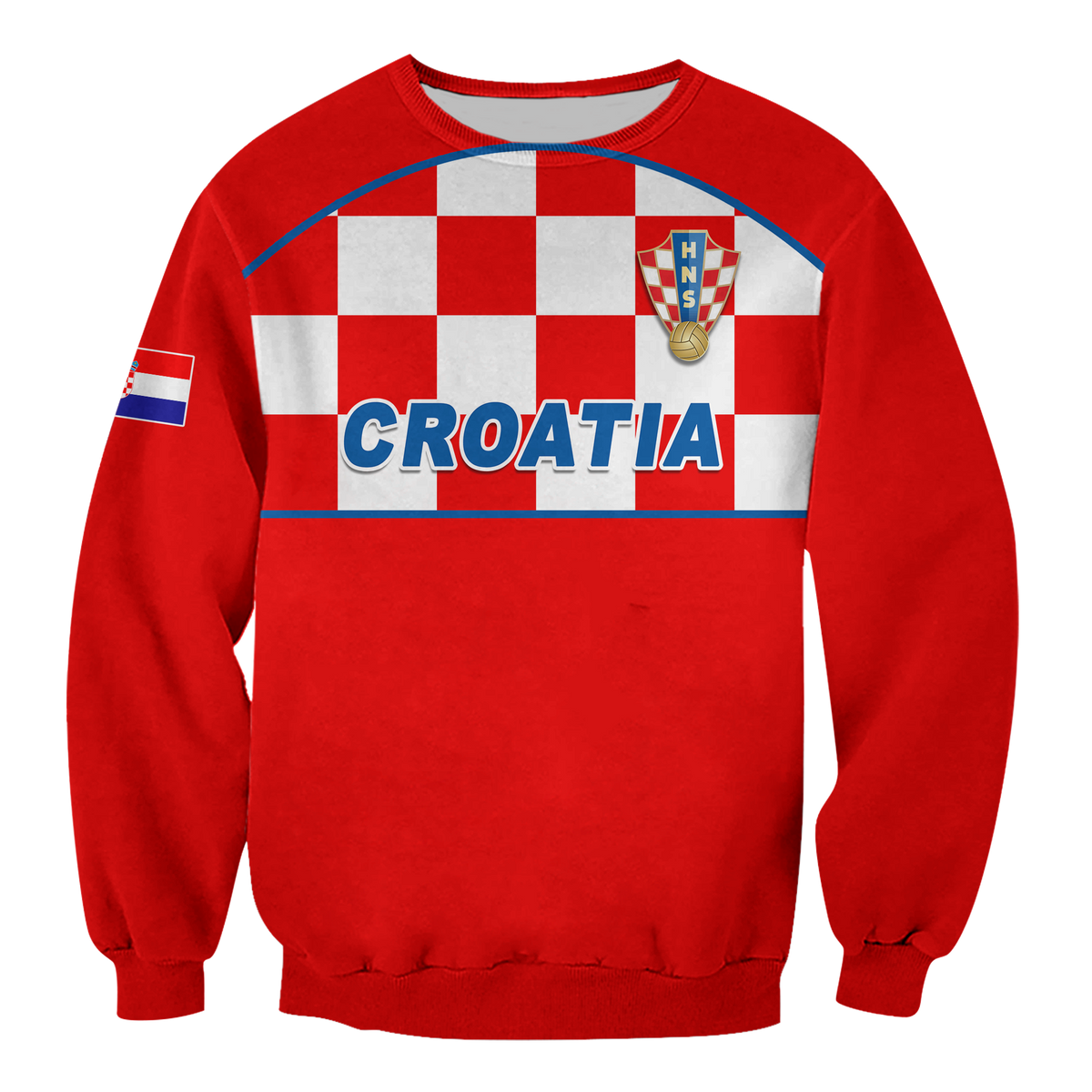 Croatia Football 2022 Checkerboard Sweatshirt - LT12 - Wonder Print Shop