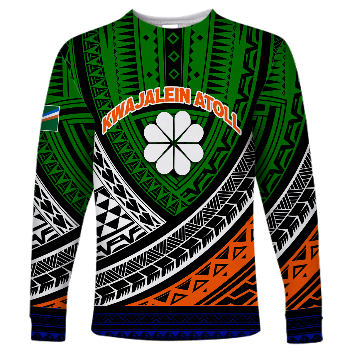 Kwajalein Atoll Tribal Pattern Long Sleeve Shirt LT12 - Wonder Print Shop