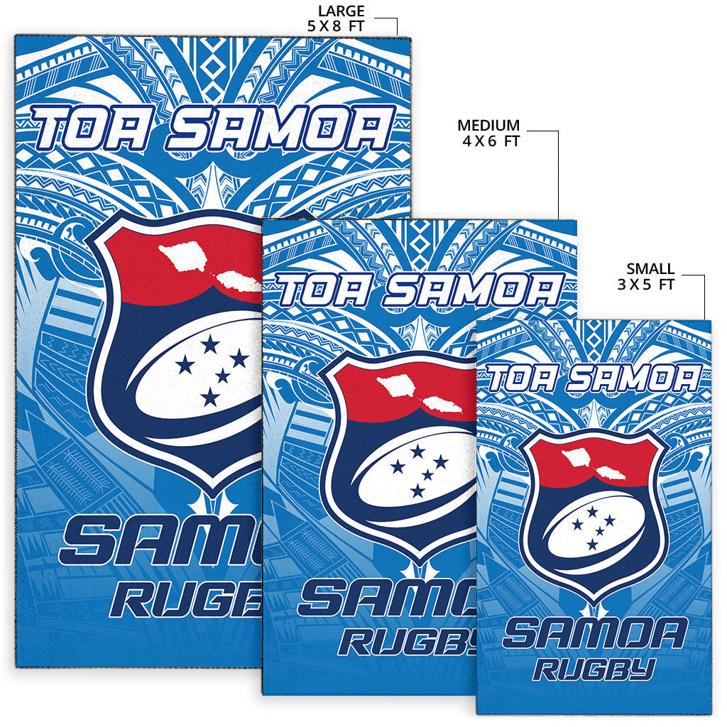 Samoa Rugby Toa Samoa Blue Style Area Rug LT2 - Wonder Print Shop