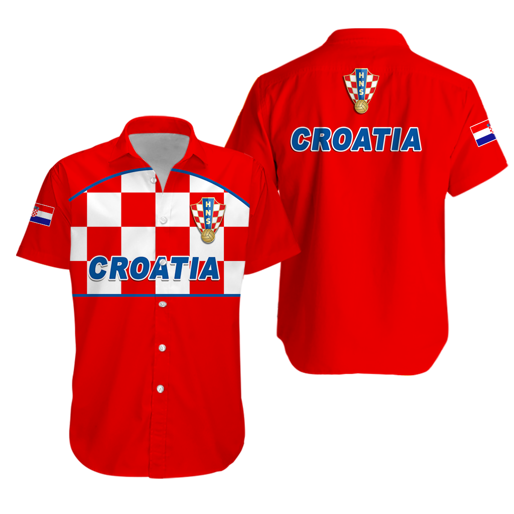 Croatia Football 2022 Checkerboard Hawaiian Shirt - LT12 - Wonder Print Shop