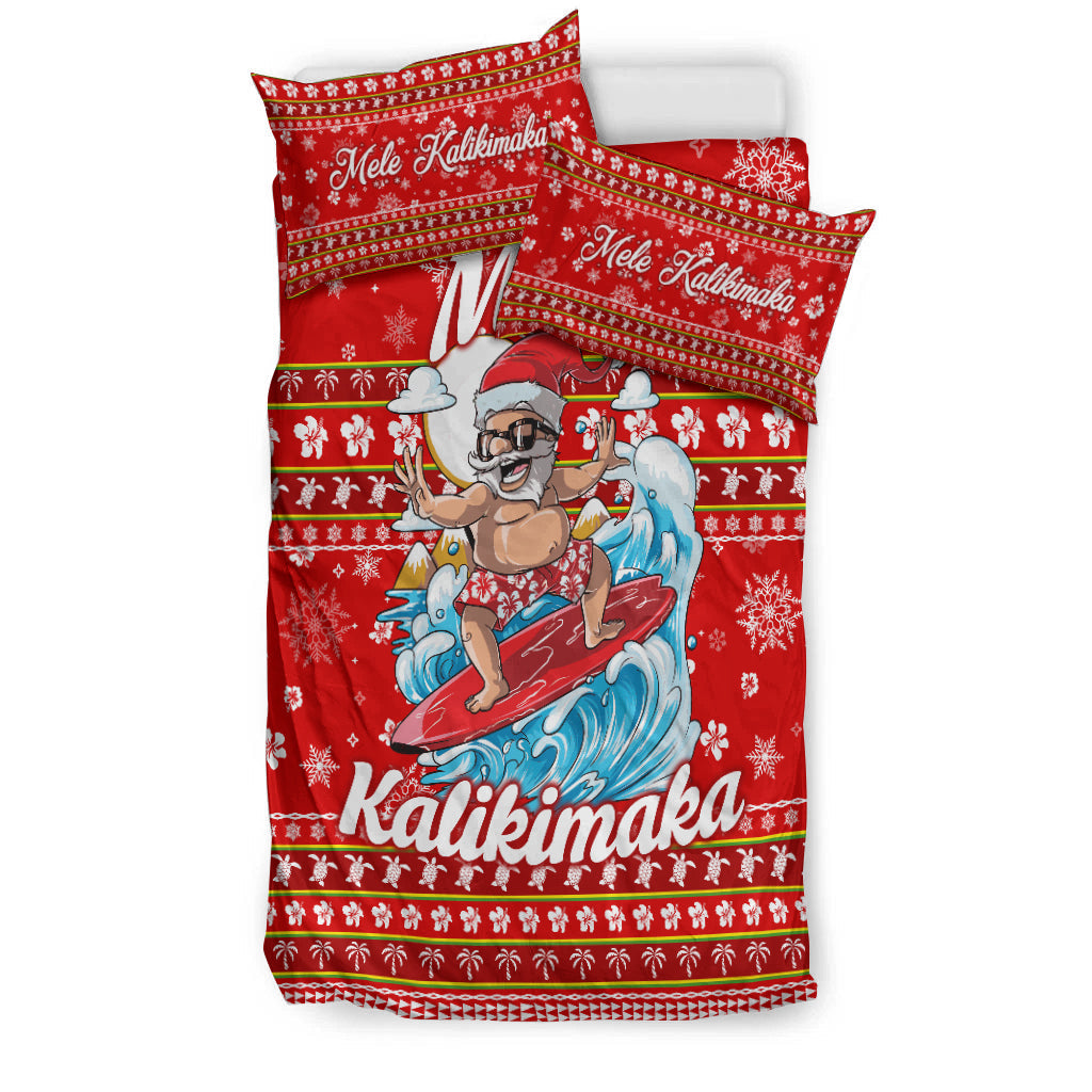 Hawaii Christmas Santas Surf Mele Kalikimaka Bedding Set LT2 - Wonder Print Shop