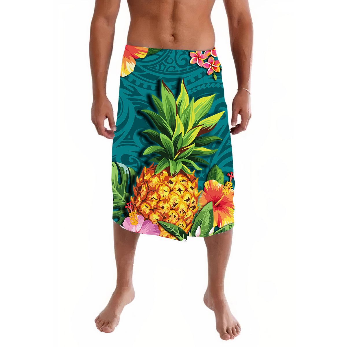 Hawaii Lavalava Polynesia Aqua Pineapple LT13 - Wonder Print Shop
