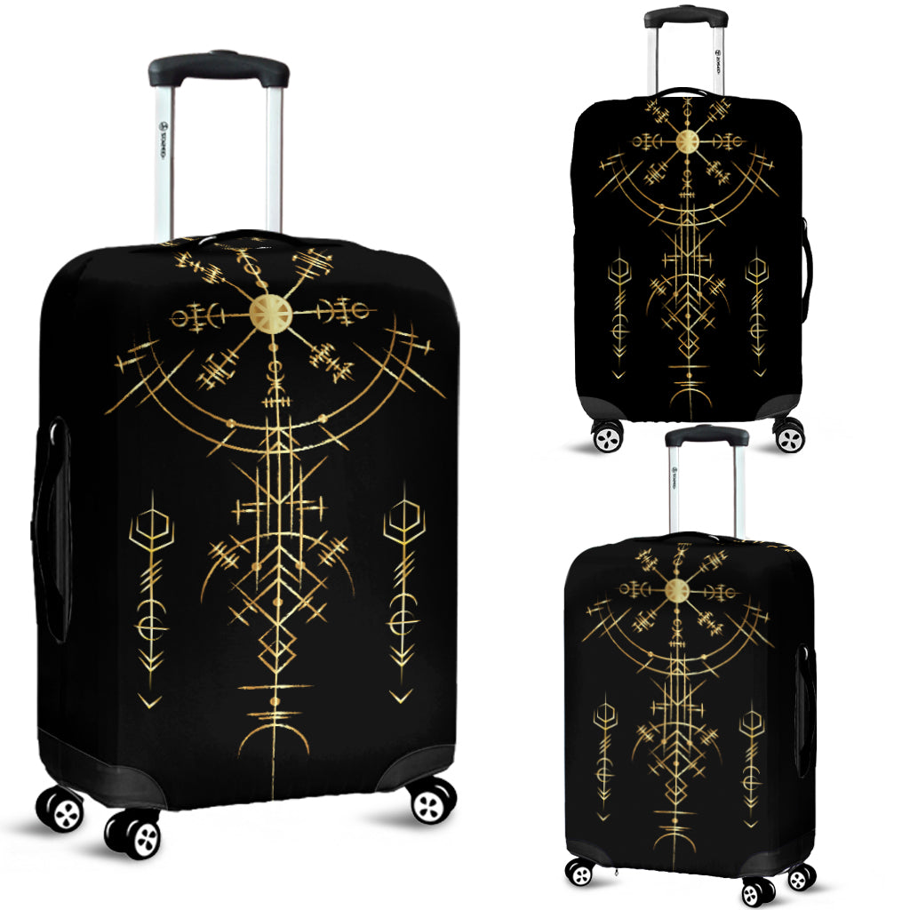 Viking Helm of Awe Gold Art Luggage Covers LT12 - Wonder Print Shop
