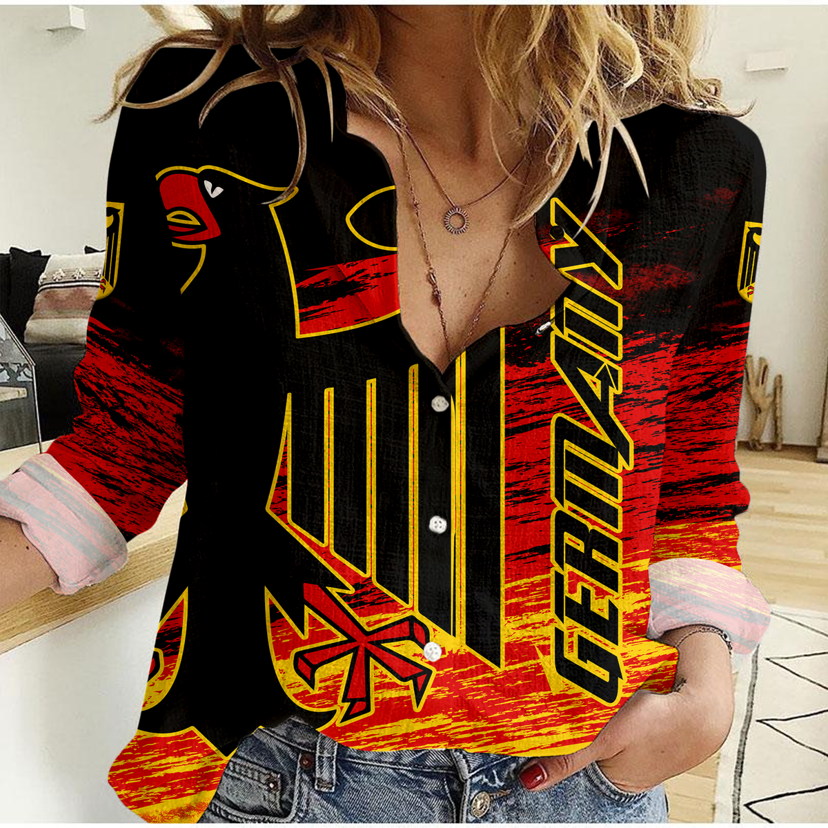 Germany Iron Cross Pride Women Casual Shirt LT12 - Wonder Print Shop