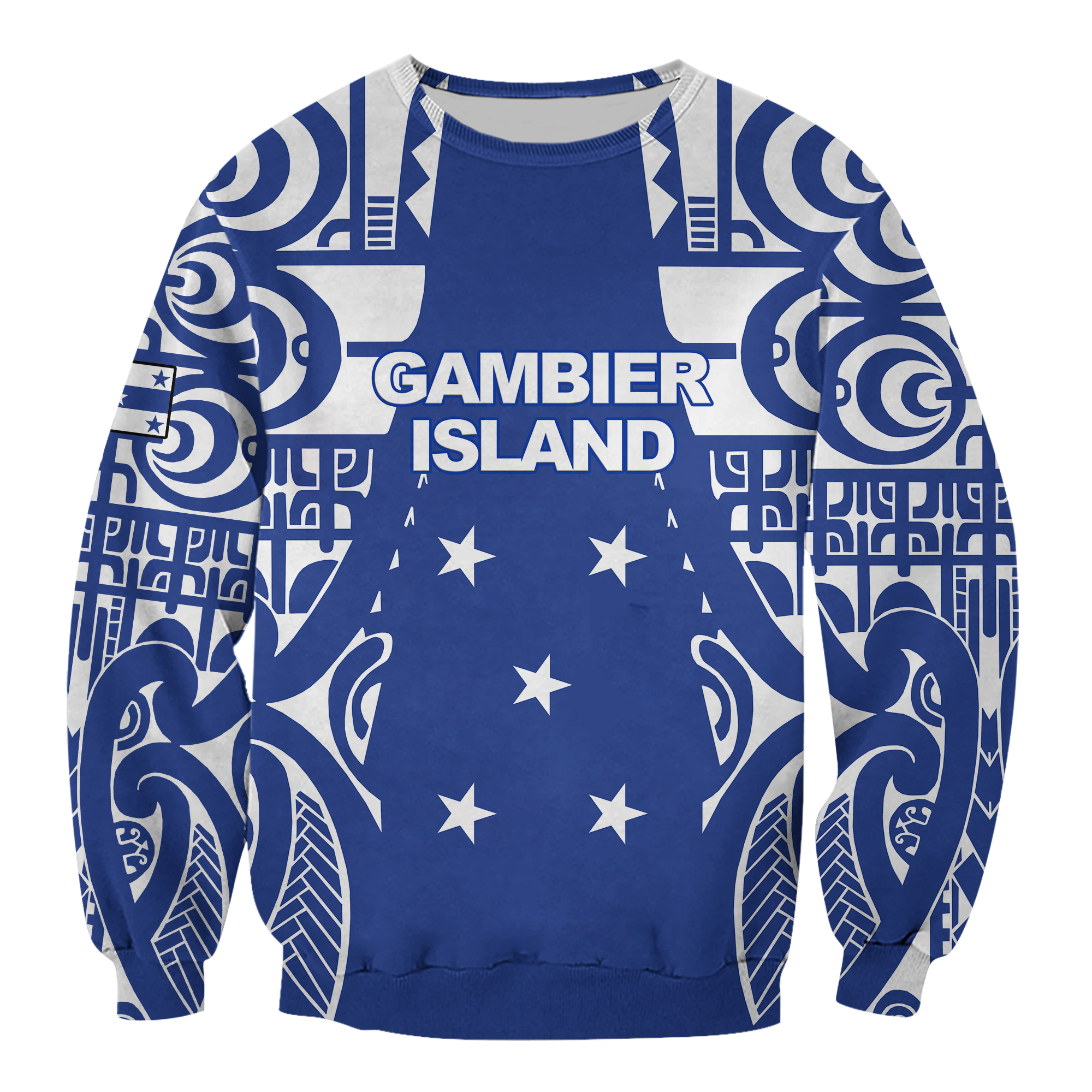 Gambier Islands Tribal Tattoo Sweatshirt LT12 - Wonder Print Shop