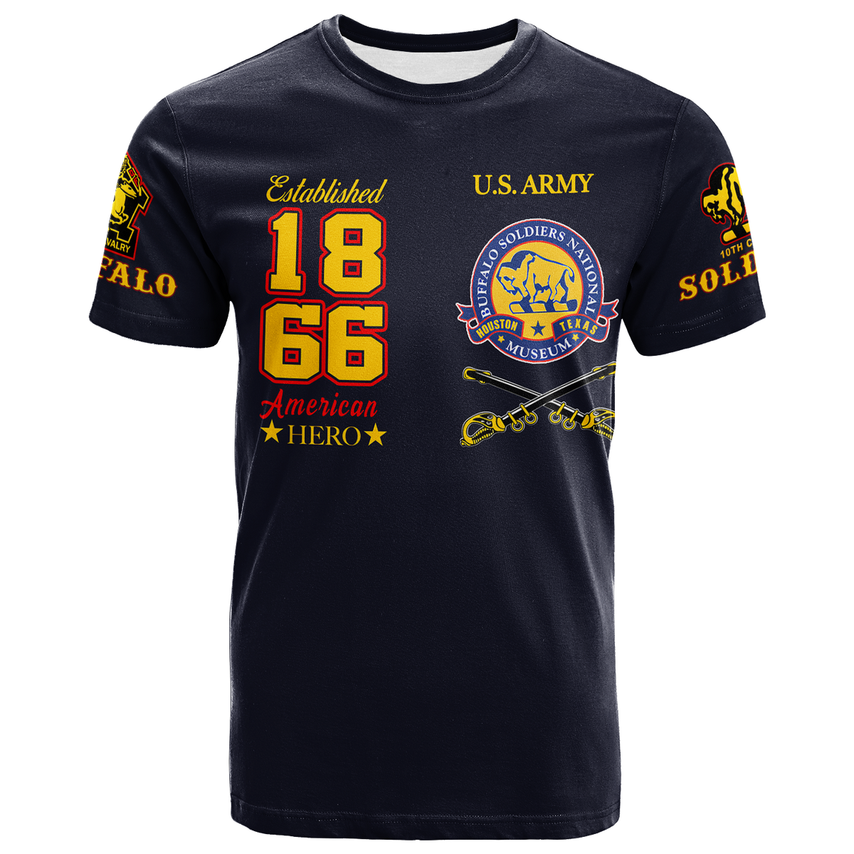 Big Boy Buffalo Soldiers T Shirt Blue LT12 - Wonder Print Shop