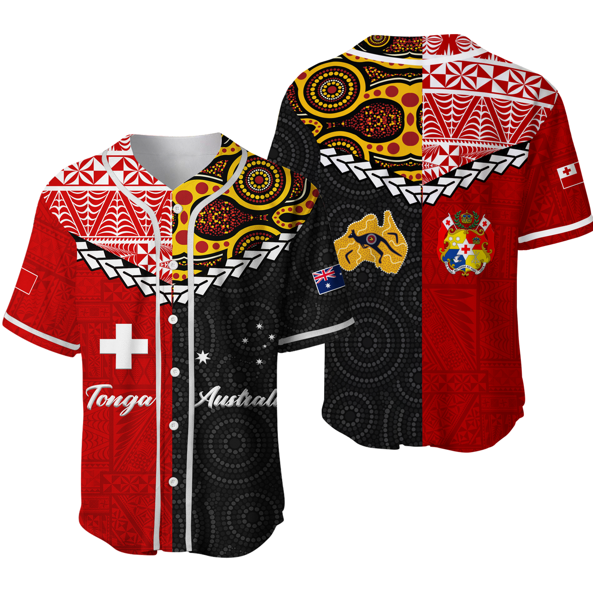 Tonga Combine Australia Aboriginal Heritage Baseball Jersey LT12 - Wonder Print Shop