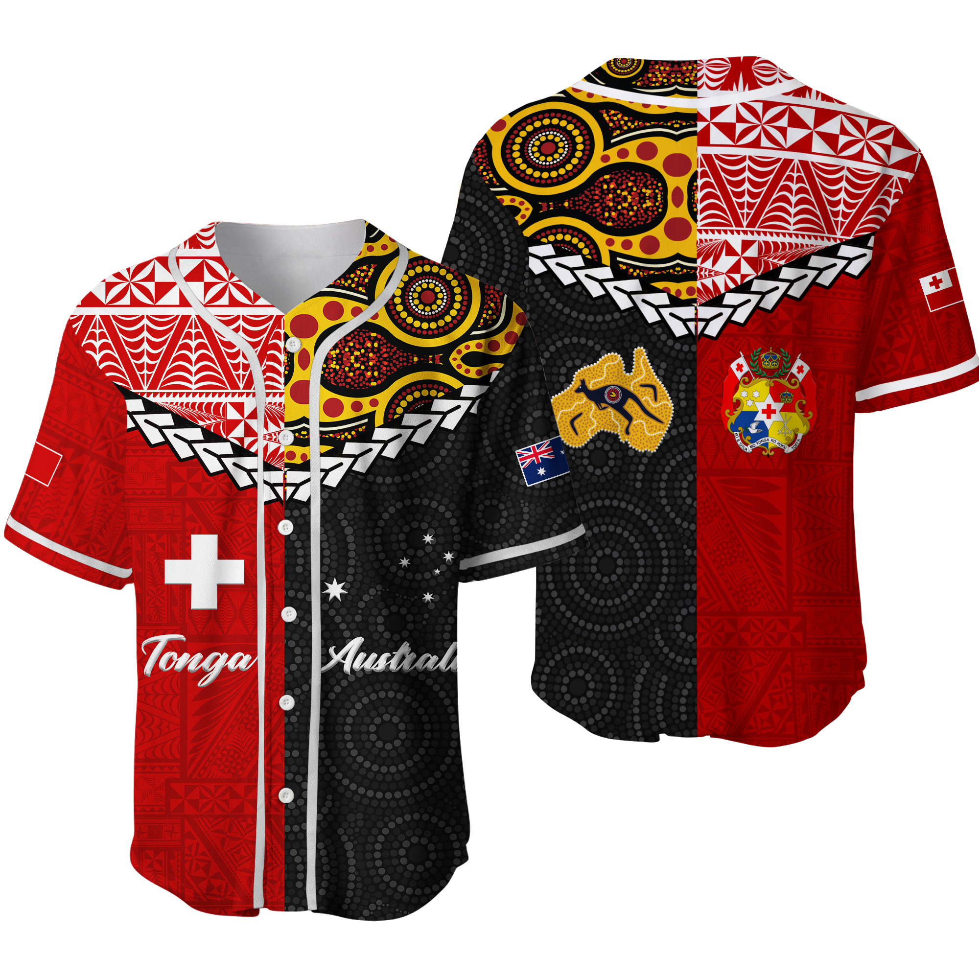 Tonga Combine Australia Aboriginal Heritage Baseball Jersey LT12 - Wonder Print Shop