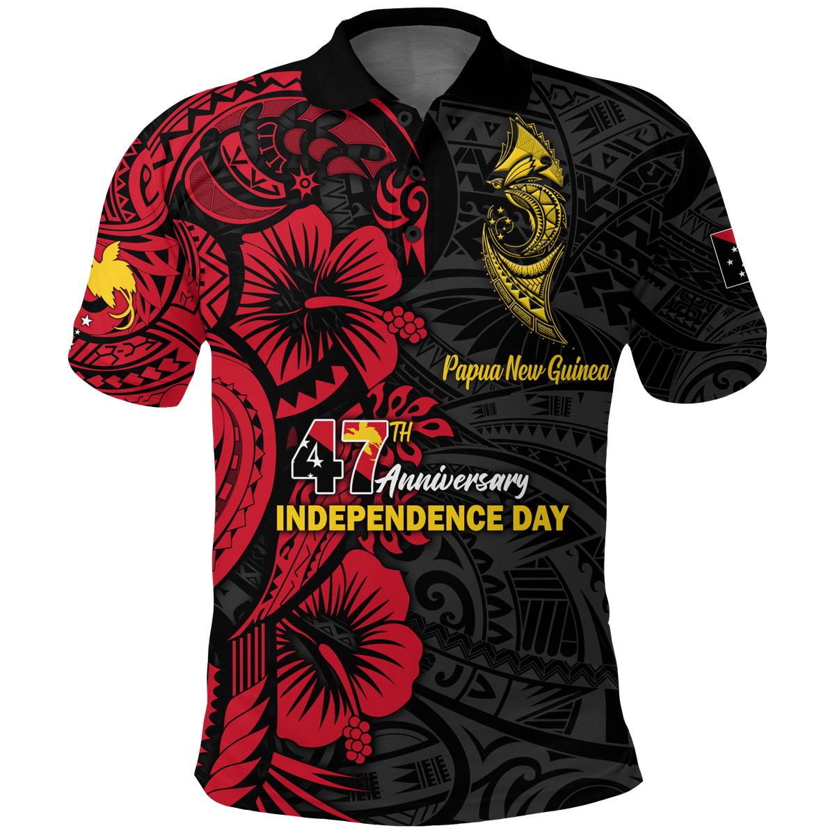 Papua New Guinea 47th Independence Day Bird Of Paradise Polo Shirt LT2 - Wonder Print Shop