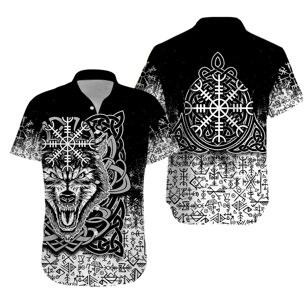 Viking Wolf With Vegvisir Art Hawaiian Shirt LT12 - Wonder Print Shop