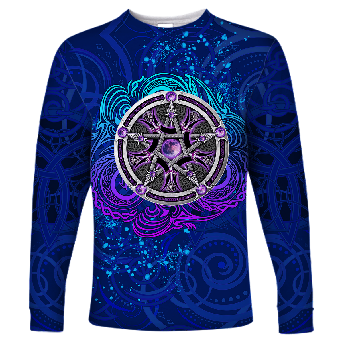 Celtic Pentagram With Triskele Long Sleeve Shirt LT12 - Wonder Print Shop