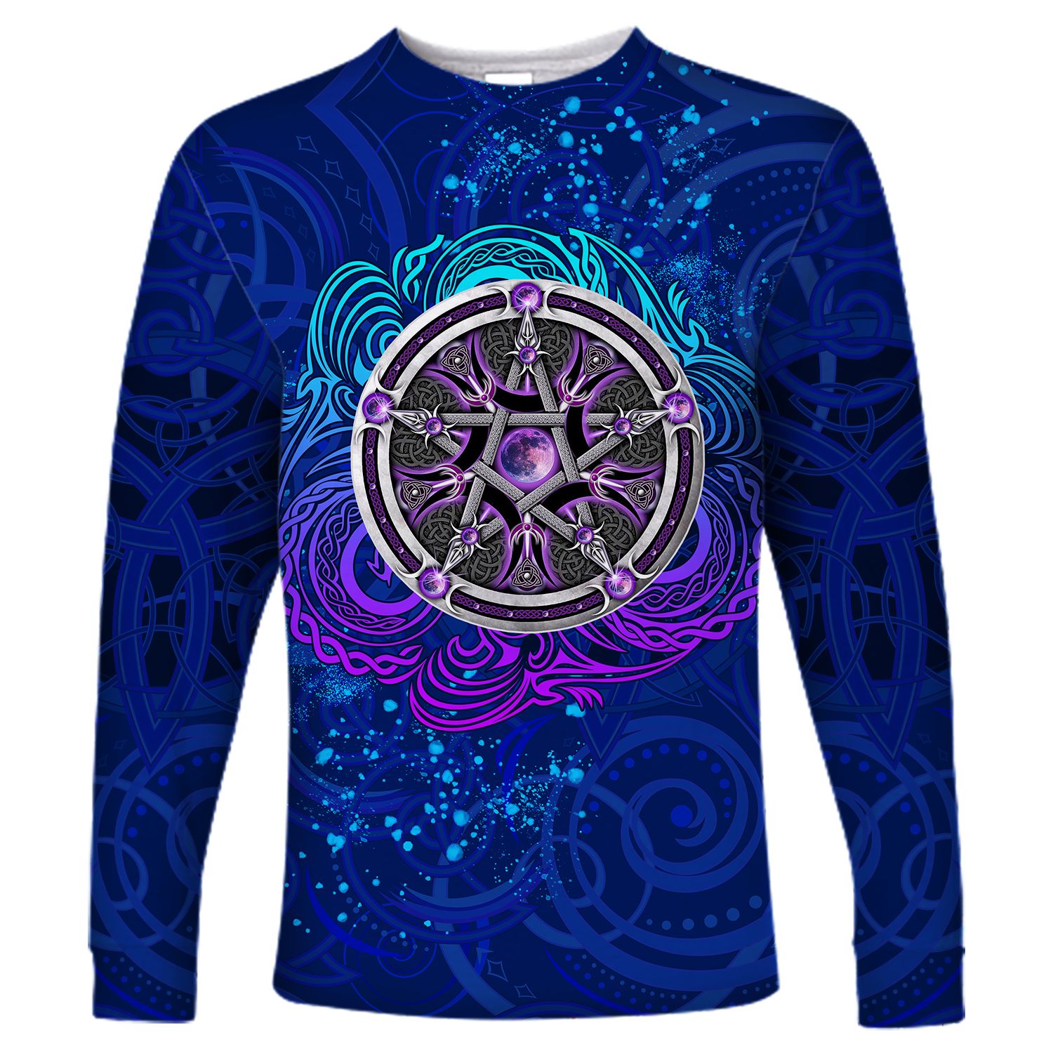 Celtic Pentagram With Triskele Long Sleeve Shirt LT12 - Wonder Print Shop