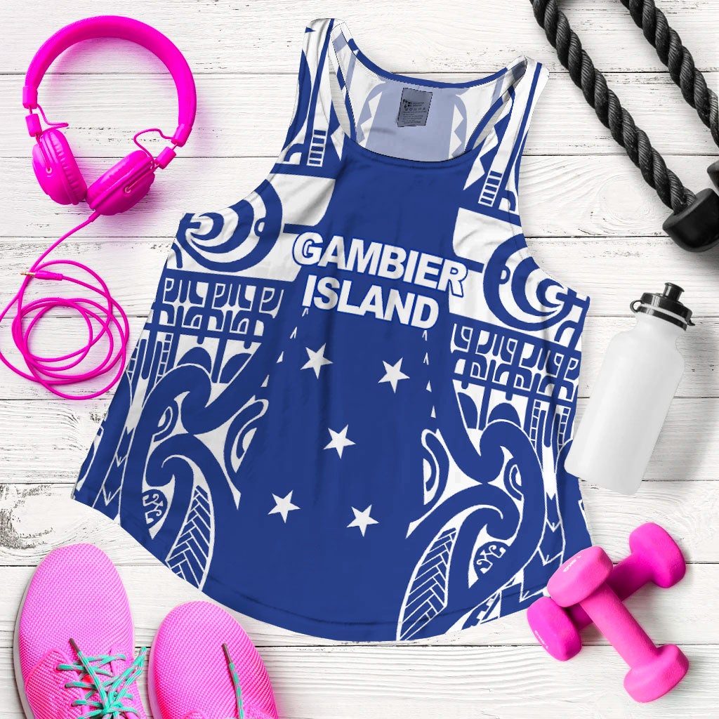 Gambier Islands Tribal Tattoo Women Tank Top LT12 - Wonder Print Shop