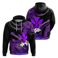 Hawaii Turtle With Plumeria Leaf Purple Hoodie LT12 - Wonder Print Shop