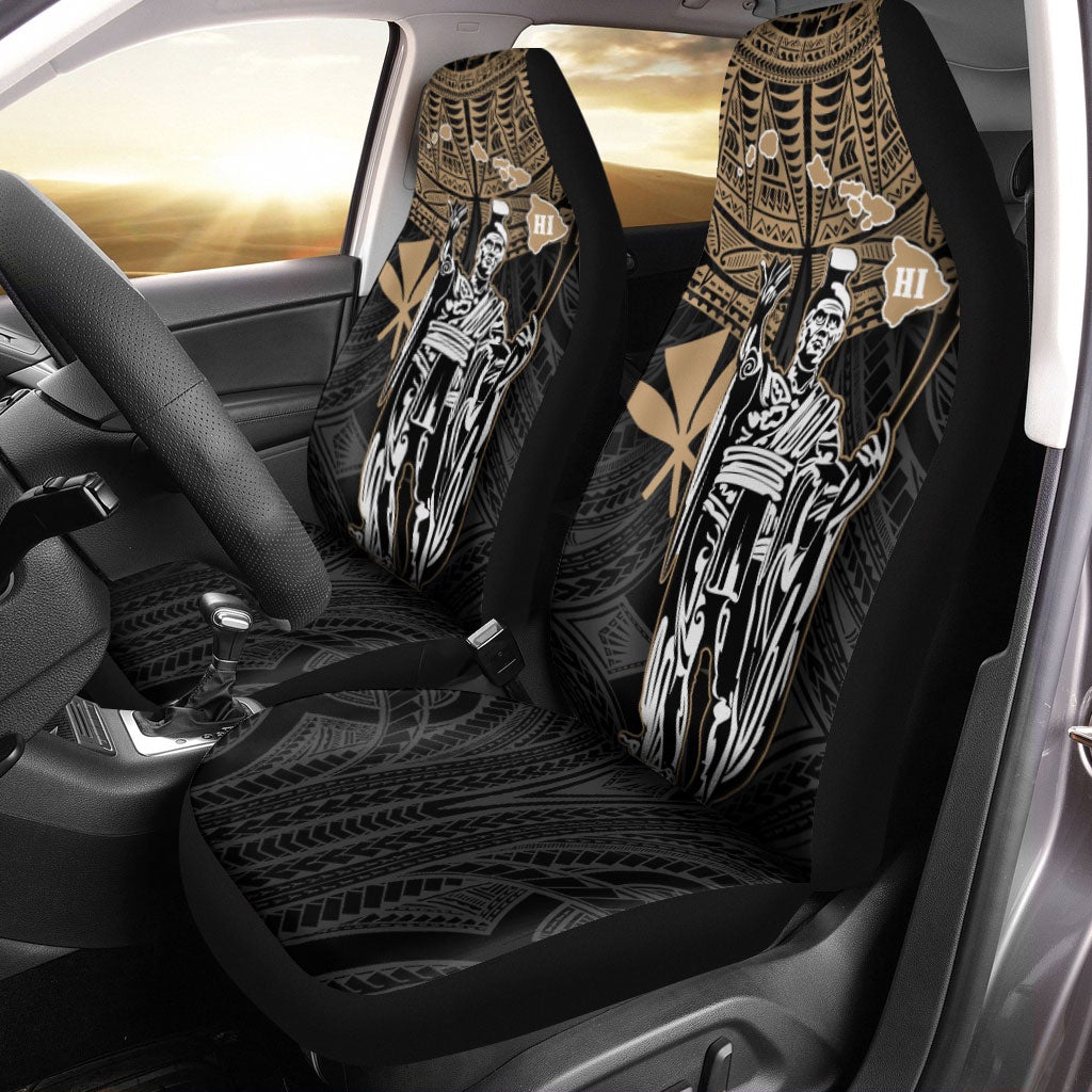 Hawaii King Kamehameha Car Seat Covers - Gold Tribal LT12 - Wonder Print Shop
