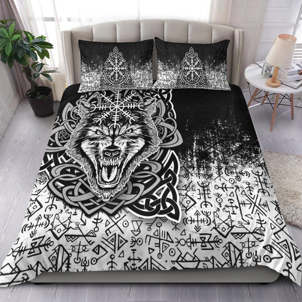 Viking Wolf With Vegvisir Art Bedding Set LT12 - Wonder Print Shop