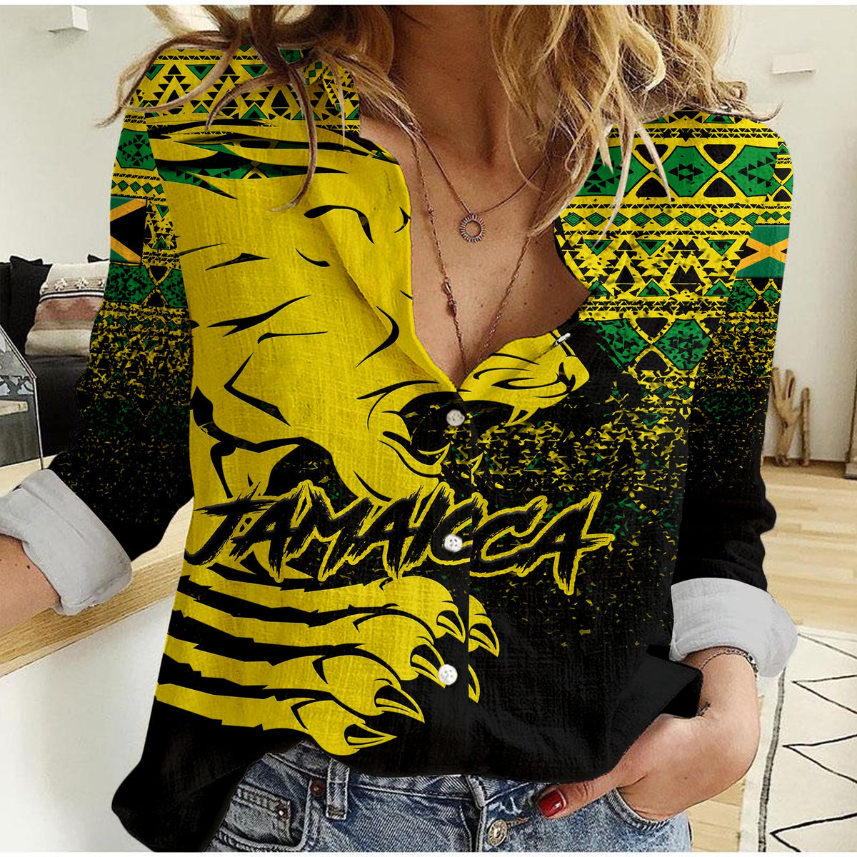 Jamaica Lion Legend Women Casual Shirt LT12 - Wonder Print Shop